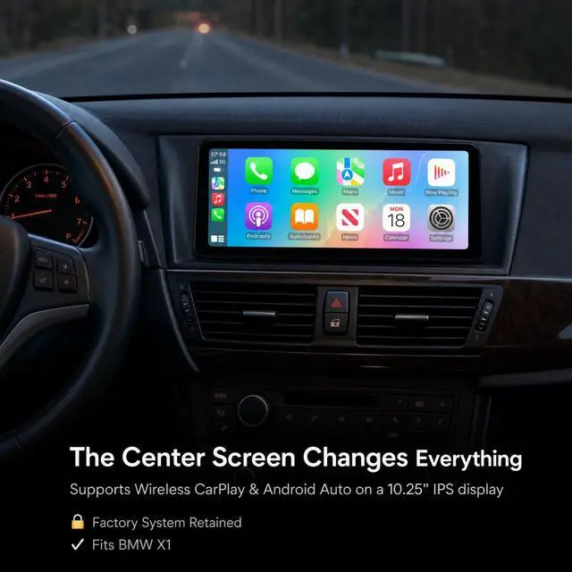 Alt view image 2 of 5 - XMOLINK 10.25" Compact Modern CarPlay & Android Auto Display for BMW X1 2016-2017 NBT, Linux Touchscreen Upgrade Screen, F48, iDrive Retained