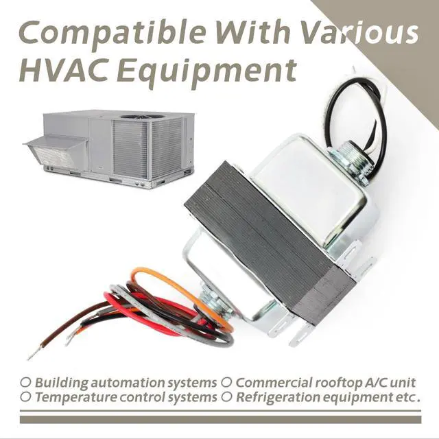 Alt view image 3 of 5 - YIYANTO TR50VA008 Step-Down Transformer with Circuit Breaker Compatible with HVAC Systems 50VA 480/277/240/208VAC to 120VAC, Foot and Dual Threaded Hub Mount