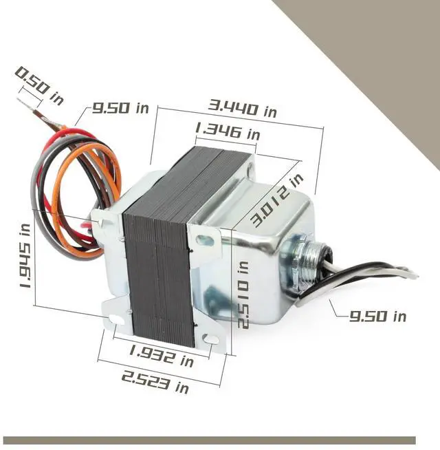 Alt view image 5 of 5 - YIYANTO TR50VA008 Step-Down Transformer with Circuit Breaker Compatible with HVAC Systems 50VA 480/277/240/208VAC to 120VAC, Foot and Dual Threaded Hub Mount
