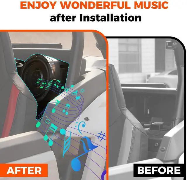 Alt view image 3 of 5 - HugeUTV Sport Speaker Enclosures for Polaris RZR XP 1000/XP 4 1000 2024 2025 2026+ Accessories, Support 6.5" Speakers Rear Seat Speaker Pods Mounts Brackets Holders