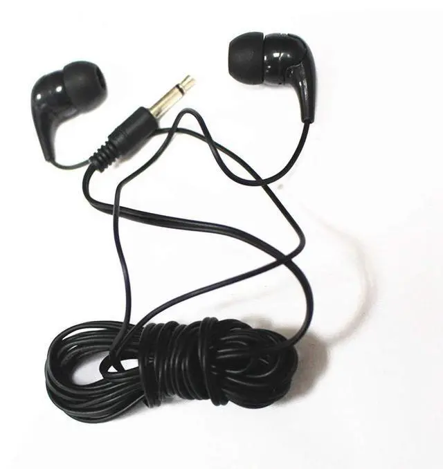 Alt view image 3 of 4 - Saidbuds 100 Pack Bulk Earbuds Headphones Classroom Student Testing Ear Buds Kids Bulk Headphones Disposable Earbuds Individually Wrapped for Schools, Libraries, Hospitals (Black)