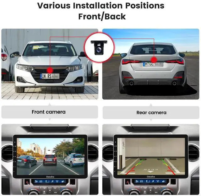 Alt view image 4 of 5 - Dasaita 1080P Backup Camera, 170 Wide Angle Front/Rear View