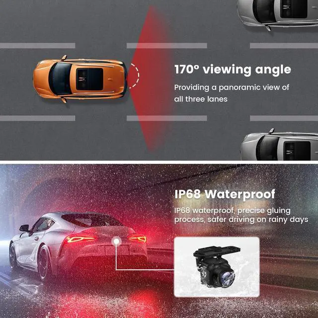 Alt view image 3 of 5 - Dasaita 1080P Backup Camera, 170 Wide Angle Front/Rear View