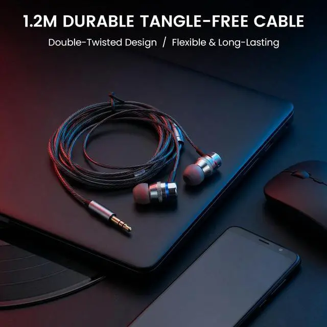 Alt view image 5 of 5 - HIFI WALKER A2 Wired Earbuds, 3.5mm in-Ear Headphones with 9.2mm Dynamic Driver, Hi-Fi Sound, Aluminum Alloy Shell, Noise-Isolating Earphones for MP3 Players, Laptop, PC, Tablet, No Mic