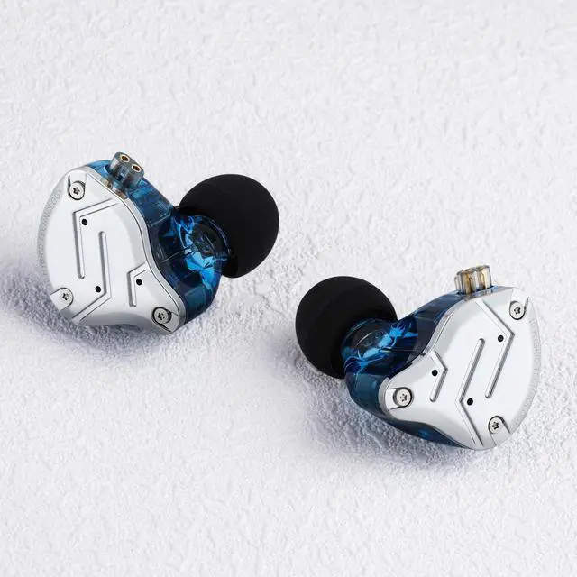 Alt view image 2 of 5 - Linsoul KZ ZS10 Pro, 4BA+1DD 5 Driver in Ear Monitor, HiFi Wired Earbuds, Gaming Earbuds, Hybrid IEM Earphones with Stainless Steel Faceplate, Detachable Cable for Musician (with Mic, Blue)