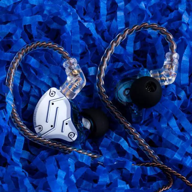 Alt view image 3 of 5 - Linsoul KZ ZS10 Pro, 4BA+1DD 5 Driver in Ear Monitor, HiFi Wired Earbuds, Gaming Earbuds, Hybrid IEM Earphones with Stainless Steel Faceplate, Detachable Cable for Musician (with Mic, Blue)