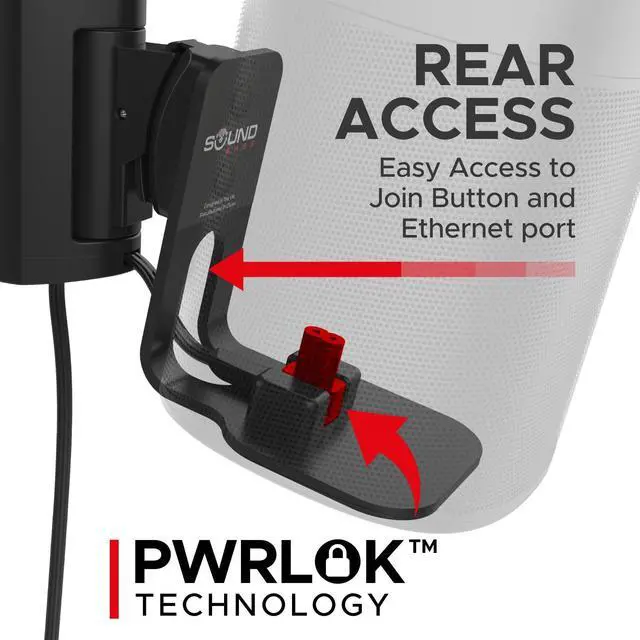 Alt view image 2 of 5 - Sound Bass ONE Wall Mount Bracket, Tilt and Swivel, Black, Twin (2pcs), Compatible with Sonos ONE, ONE Gen 2, ONE SL & Play:1, Effortless Installation, Includes Mounting Kit, Double, Pair