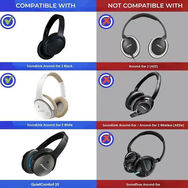 Alt view image 2 of 5 - AHG Accessory House Global Sheepskin Leather Soundlink ae2 QC25 Replacement Headband Pad Cushion. Compatible with Bose SoundLink Around-Ear II Wireless SoundTrue AE2 Quietcomfort 25 Headphon