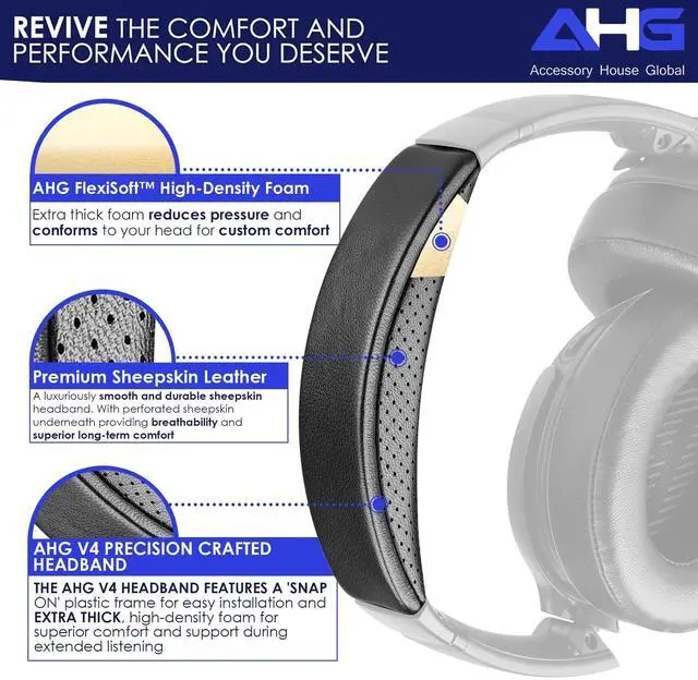 Alt view image 3 of 5 - AHG Accessory House Global Sheepskin Leather Soundlink ae2 QC25 Replacement Headband Pad Cushion. Compatible with Bose SoundLink Around-Ear II Wireless SoundTrue AE2 Quietcomfort 25 Headphon