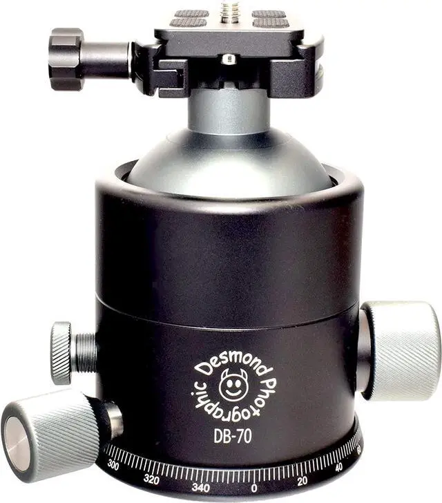 Main image of Desmond DB-70 70mm Ball Head Arca Compatible w Pan Lock & DRC-60 Rapid Clamp for Tripod