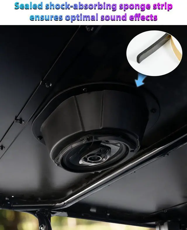 Alt view image 4 of 5 - POKIAUTO 2PCS Universal Oval Speaker Pods Enclosures Boxes Holder, for 6" x 9" Speakers Compatible with UTVs, RVs, Cars, Boats, Trunks, Trailers, for 12" x 15" Surface Mount with Gaskets