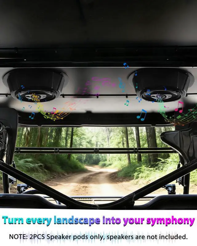 Alt view image 3 of 5 - POKIAUTO 2PCS Universal Oval Speaker Pods Enclosures Boxes Holder, for 6" x 9" Speakers Compatible with UTVs, RVs, Cars, Boats, Trunks, Trailers, for 12" x 15" Surface Mount with Gaskets