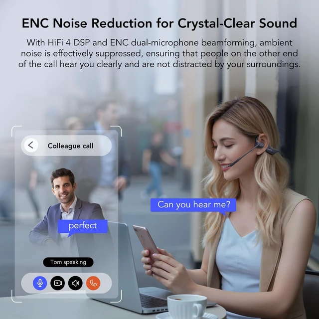 Alt view image 4 of 5 - NEARITY MemPod Pro 2S Voice Recorder Headset, Open Ear Bluetooth Headphones with Mic, ChatGPT Powered Transcribe & Summarize, Dongle, App Control, Support 97 Languages, for Lectures, Meetings, Calls