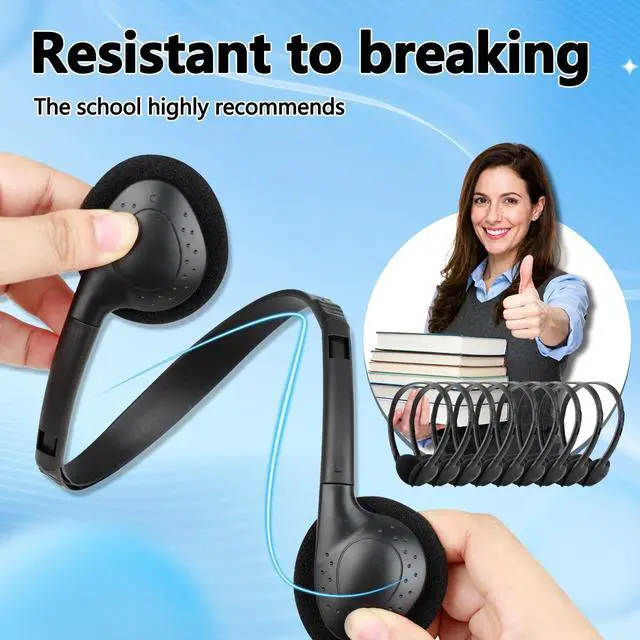 Alt view image 3 of 5 - TJZXGUI USB Type C Headphone Bulk 25 Pack for Kids School Classroom,On-Ear USB C Headphones for Boys Girls Students Tablet Travel Computer Smartphones Testing (Black)