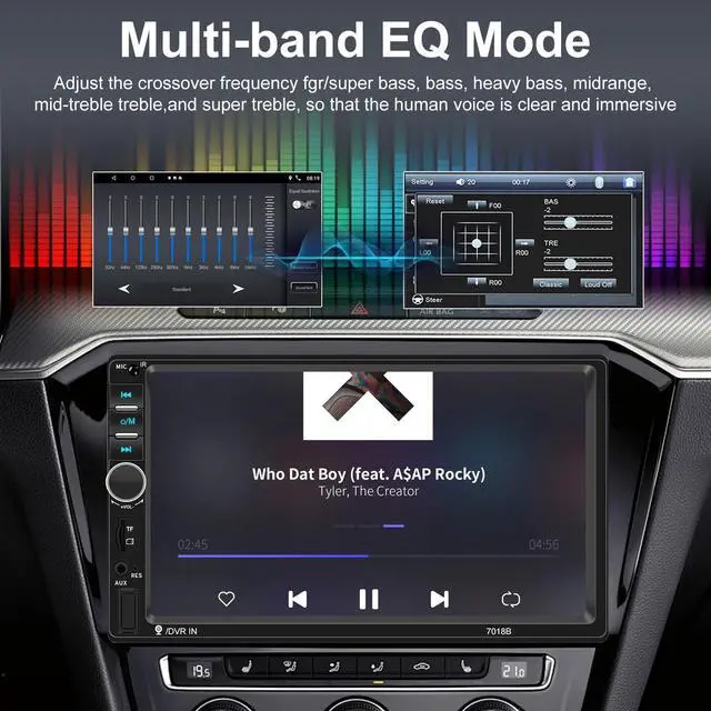 Alt view image 4 of 5 - Nhopeew Double Din Car Stereo with Bluetooth and Backup Camera 7 Inch Touch Screen Car Radio Support AUX/USB/TF Card/Mirror Link/Steering Wheel Control