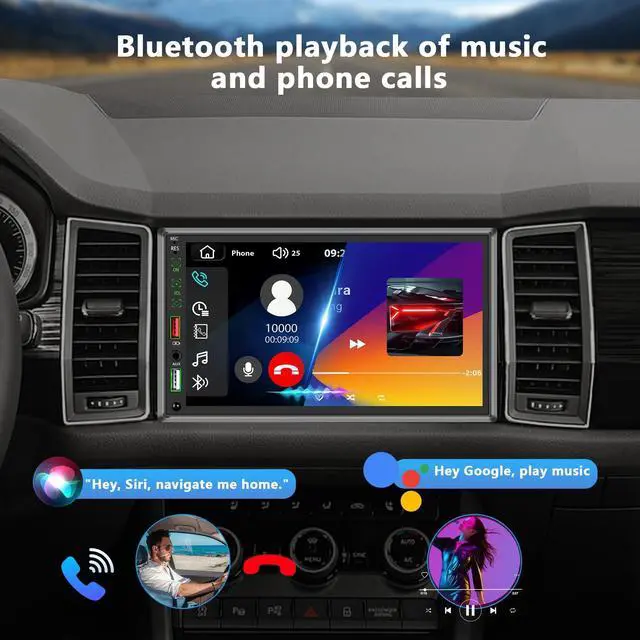 Alt view image 4 of 5 - Single Din Touchscreen Radio,Single Din Car Stereo with 7'' Touchscreen,Car Radio with Mirror Link/Bluetooth Hands-Free Calling/AUX/USB/SWC