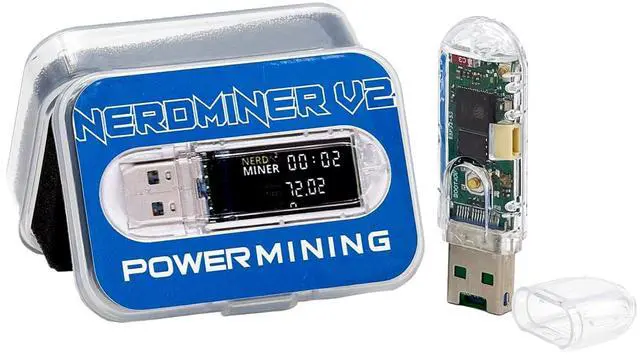Main image of NerdMiner V2 USB Bitcoin Miner 78KH/s ESP32-S2 Open Source Solo BTC Miner with 1.14" IPS Display, 1W Low Power, 2.4GHz WiFi, Plug-and-Play Crypto Learning Device