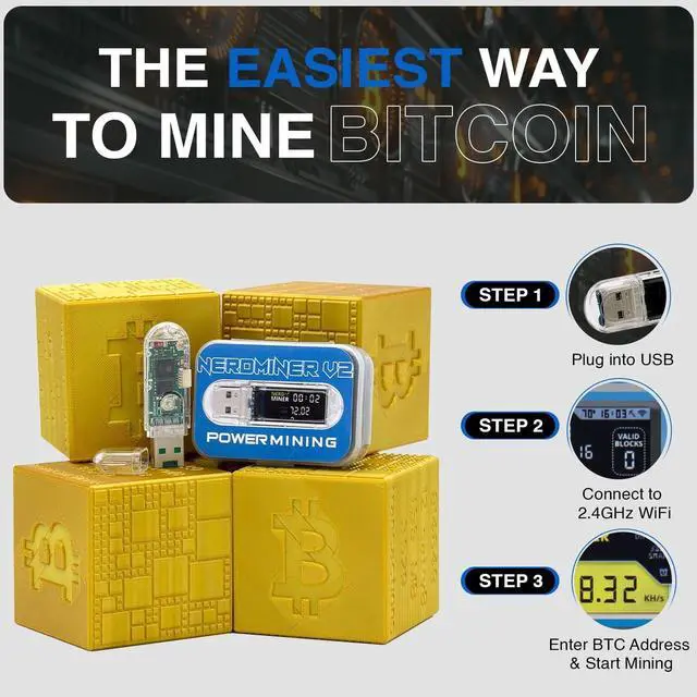 Alt view image 4 of 5 - NerdMiner V2 USB Bitcoin Miner 78KH/s ESP32-S2 Open Source Solo BTC Miner with 1.14" IPS Display, 1W Low Power, 2.4GHz WiFi, Plug-and-Play Crypto Learning Device