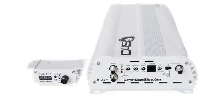 Alt view image 2 of 3 - DOWN4SOUND JP23 V2 White Gloss ^^ Monoblock Amplifier - 2800W RMS, 1-Ohm Stable, Linkable for Car Audio Systems, High-Performance Bass Amplifier for 2800W Subwoofer Setup