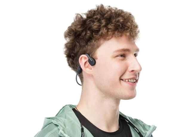 Alt view image 2 of 2 - Aftershokz OpenMove Wireless Bone Conduction Headphone Slate Grey