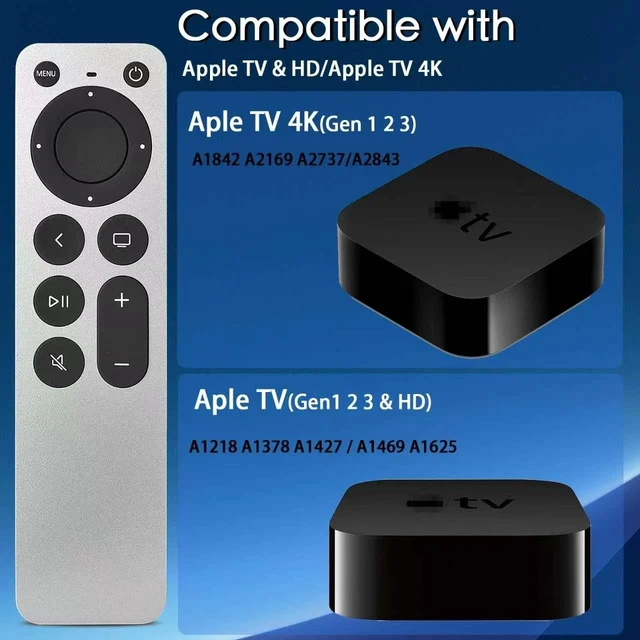 Alt view image 3 of 5 - Replacement for Apple TV Remote,for Apple TV HD/4K(1-3Gen),Apple TV Gen 1-3