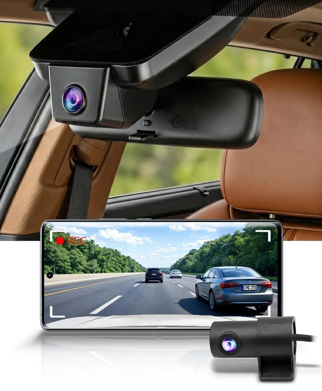 Main image of Fitcamx Front 4K+Rear 1080P Dash Cam Adapts for Toyota Tundra 2017-2021 & Sequoia 2017-2022 (has Big Cover), OEM Look, 2 Way HD Video, WiFi & APP, Loop Recording, G-Sensor, Easy to Use, 128GB Card