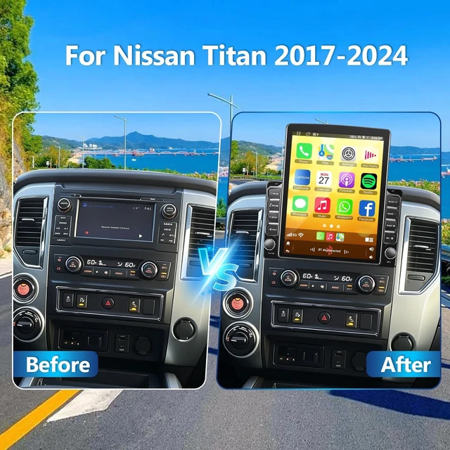 Alt view image 2 of 5 - 4Core 64G Android 14 Car Radio for Nissan Titan 2017-2024 with Wireless CarPlay and Android Auto, 9.7 Inch 2 Din Touchscreen for Titan Car Stereo Head Unit w/Bluetooth GPS WiFi FM Mirror Link C