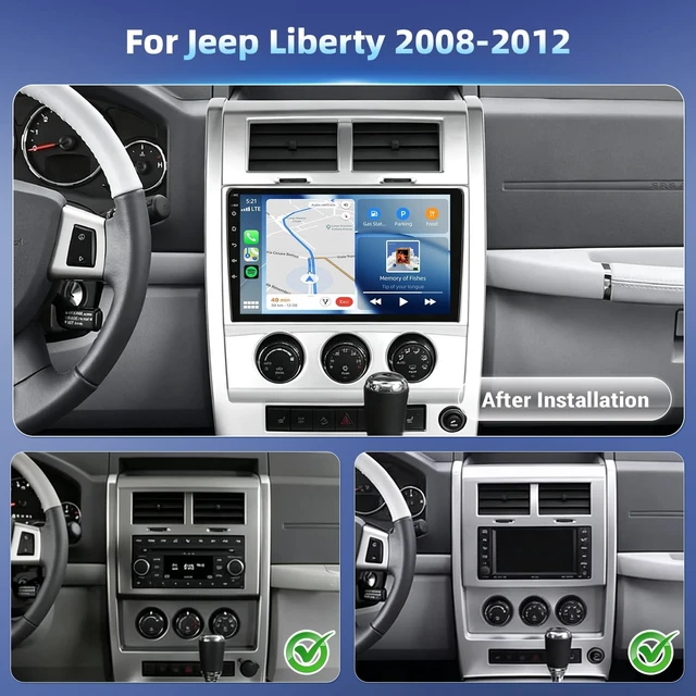 Alt view image 2 of 5 - 4+64G Android 15 Car Radio for Jeep Liberty 2008-2012