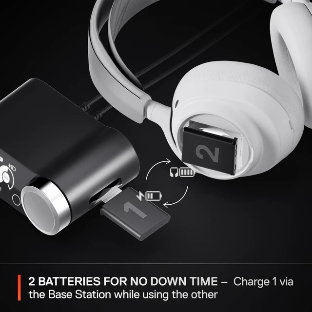 Alt view image 5 of 5 - SteelSeries Arctis Nova Pro Wireless Xbox Multi-System Gaming Headset - Neodymium Magnetic Drivers - Active Noise Cancellation - Infinity Power System - Xbox, PC, PS5, PS4, Switch, Mobile - Whi