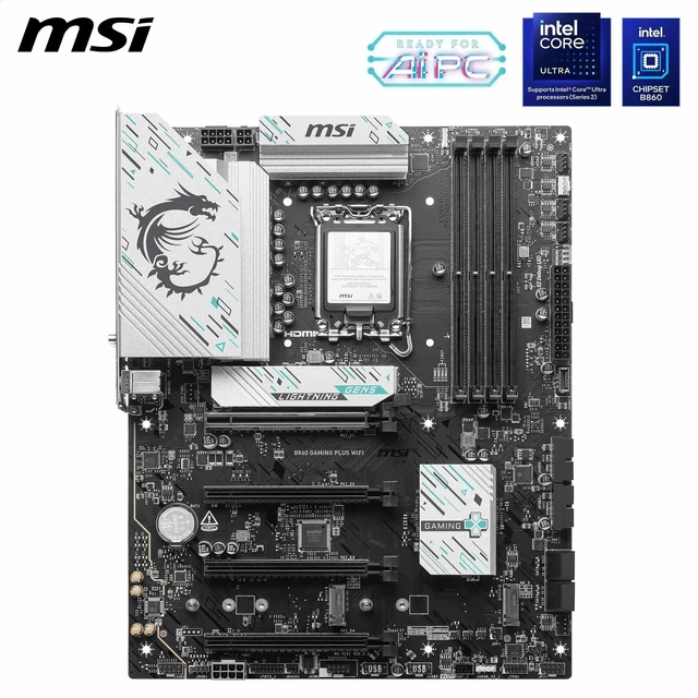 Alt view image 2 of 5 - MSI MB B860 GAMING PLUS WIFI SOCKET 1851 DDR5 8600MHZ(OC) 3xM.2 1x TB4 HDMI DISPLAY 5G LAN WIFI 7 ATX