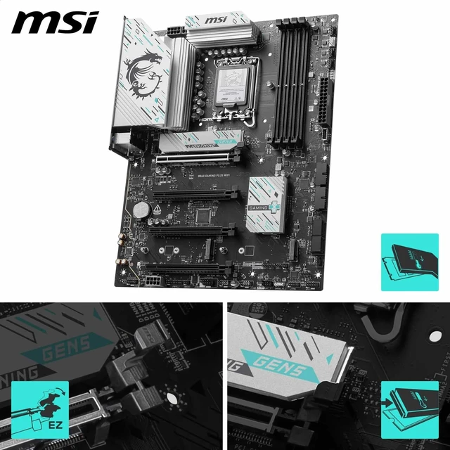 Alt view image 3 of 5 - MSI MB B860 GAMING PLUS WIFI SOCKET 1851 DDR5 8600MHZ(OC) 3xM.2 1x TB4 HDMI DISPLAY 5G LAN WIFI 7 ATX