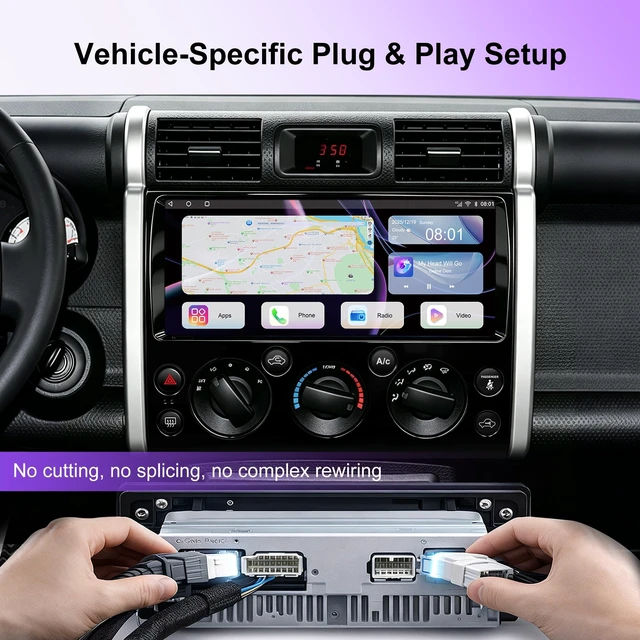 Alt view image 5 of 5 - for Toyota FJ Cruiser 2006-2021 12.3" Car Stereo, Wireless CarPlay, 8+128GB