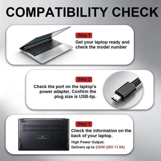 Alt view image 3 of 5 - 230W 240W Laptop Charger for MSI Raider Leopard Stealth Vector AC Adapter