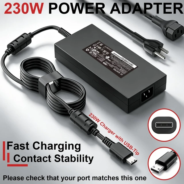 Alt view image 2 of 5 - 230W 240W Laptop Charger for MSI Raider Leopard Stealth Vector AC Adapter