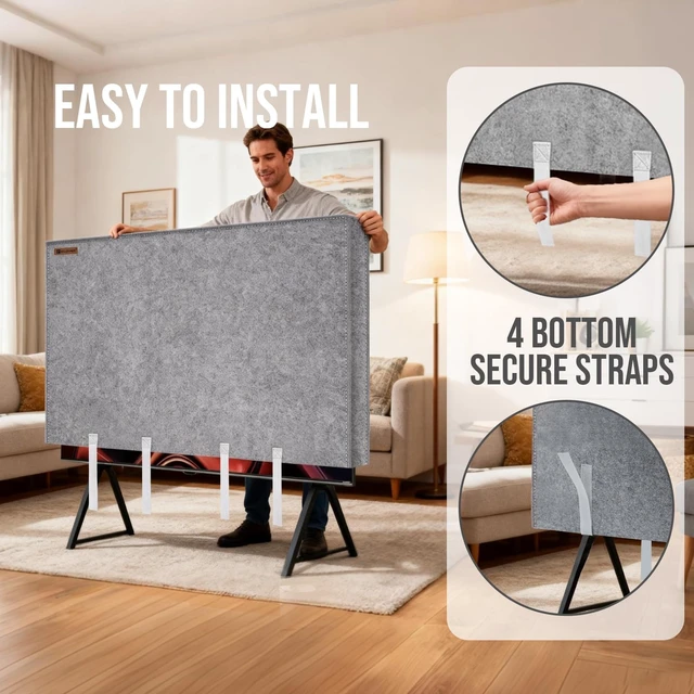 Alt view image 4 of 5 - IC ICLOVER TV Cover for Moving, 70"-75" Tear Resistance Thick Felt TV Cover