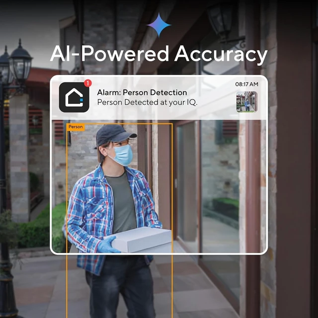 Alt view image 2 of 5 - ULTICAM IQ 2K Wired Gemini AI Security Camera 160 Wide Angle, Free 7Day Cloud Storage, Dual PoE/WiFi Connectivity, Person/Vehicle/Face Detection, TwoWay Audio & Spotlight