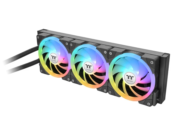 Alt view image 4 of 5 - Thermaltake MINECUBE 360 Ultra CPU Liquid Cooler; Intel/AMD Compatible; 3x120mm 500~2000rpm SWAFAN EX ARGB; MAGForce 2.0. 4X 3.95 TFT LCD Screens; Swappable Fan Blades; Black; CL-W481-