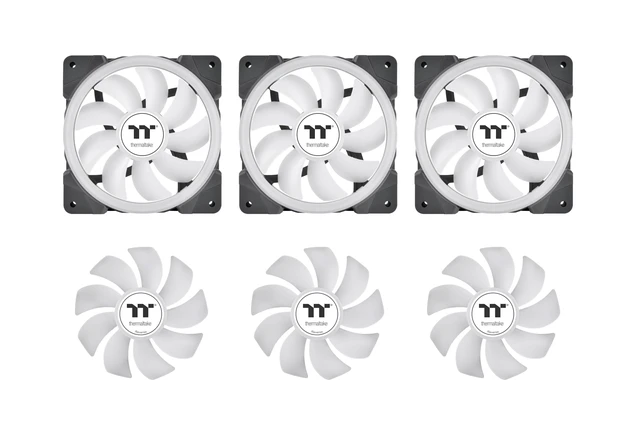 Alt view image 5 of 5 - Thermaltake MINECUBE 360 Ultra CPU Liquid Cooler; Intel/AMD Compatible; 3x120mm 500~2000rpm SWAFAN EX ARGB; MAGForce 2.0. 4X 3.95 TFT LCD Screens; Swappable Fan Blades; Black; CL-W481-