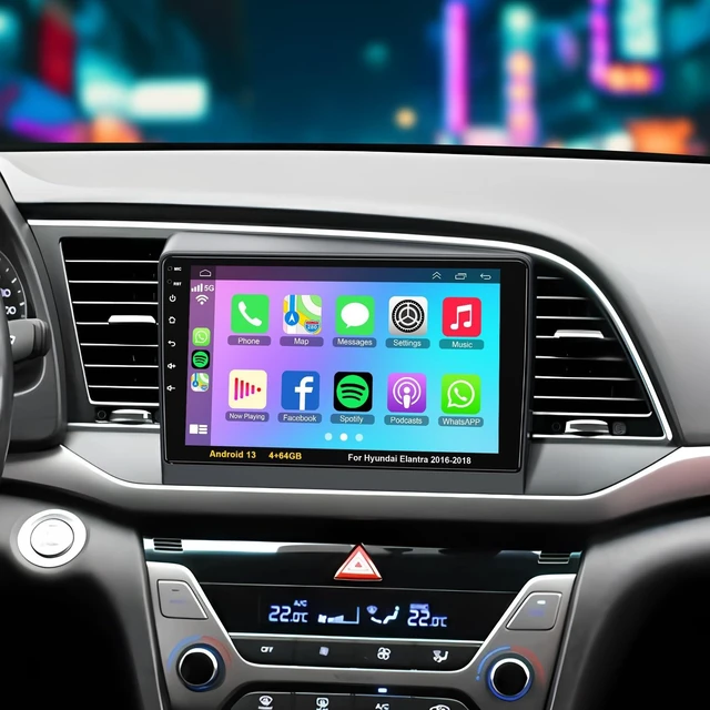 Main image of (8Core+64G) Radio for Hyundai Elantra 2016-2018, Stereo with Wireless Carplay&Android Auto, 9'' HD Touchscreen Support GPS/WiFi/Bluetooth5.2/FM Radio/SWC/Backup Camera, Android 15