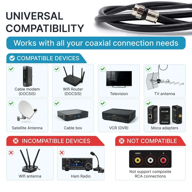 Alt view image 2 of 5 - TechDirect 100FT RG6 Coaxial Cable with Connector, Coax Cable Black