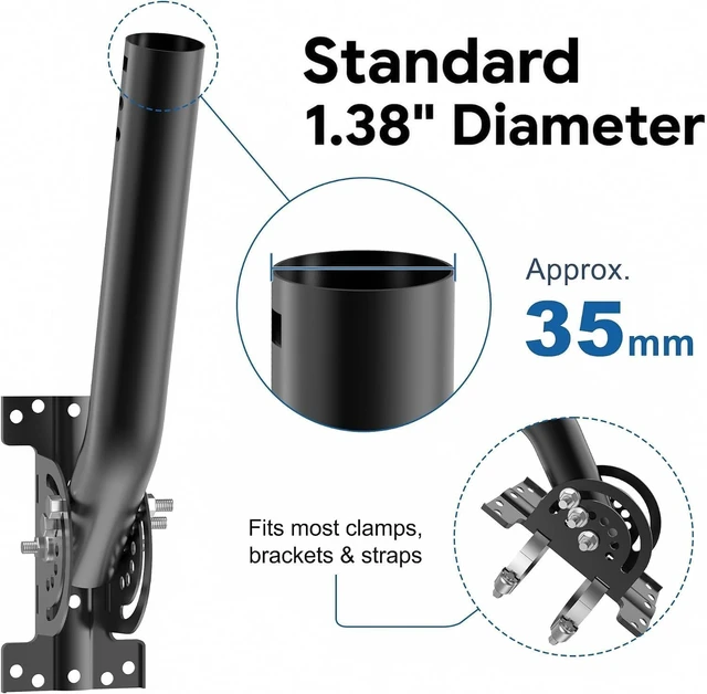 Alt view image 3 of 5 - Universal Wireless Bridge Mount, 4-Pack Antenna Pole Mounting Bracket