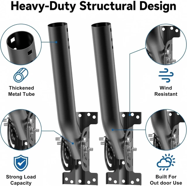 Alt view image 4 of 5 - Universal Wireless Bridge Mount, 4-Pack Antenna Pole Mounting Bracket