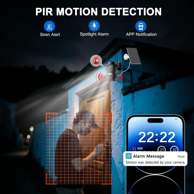 Alt view image 5 of 5 - 4K Triple Lens Solar Security Cameras Wireless Outdoor, 360 Pan/Tilt