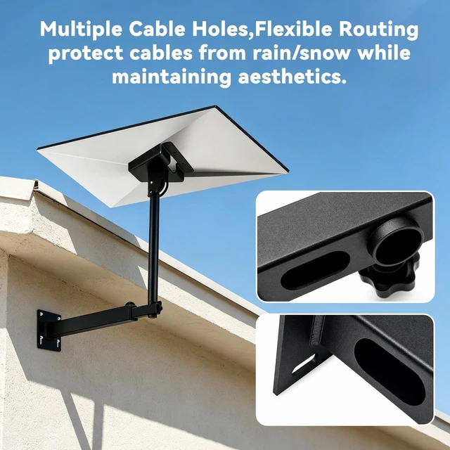 Alt view image 5 of 5 - Adjustable Starlink Wall Mount Kit for Standard 4/4X Gen3 with Pipe Adapter