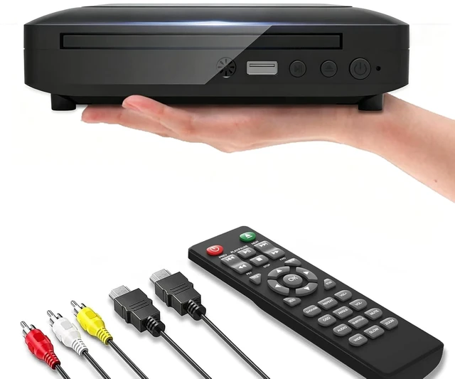 Main image of Compact DVD Player for TV, All Region Free HDMI DVD Player, 1080P HD Small Mini DVD/CD Player with USB Input, Remote Control, HDMI & RCA Cable Included