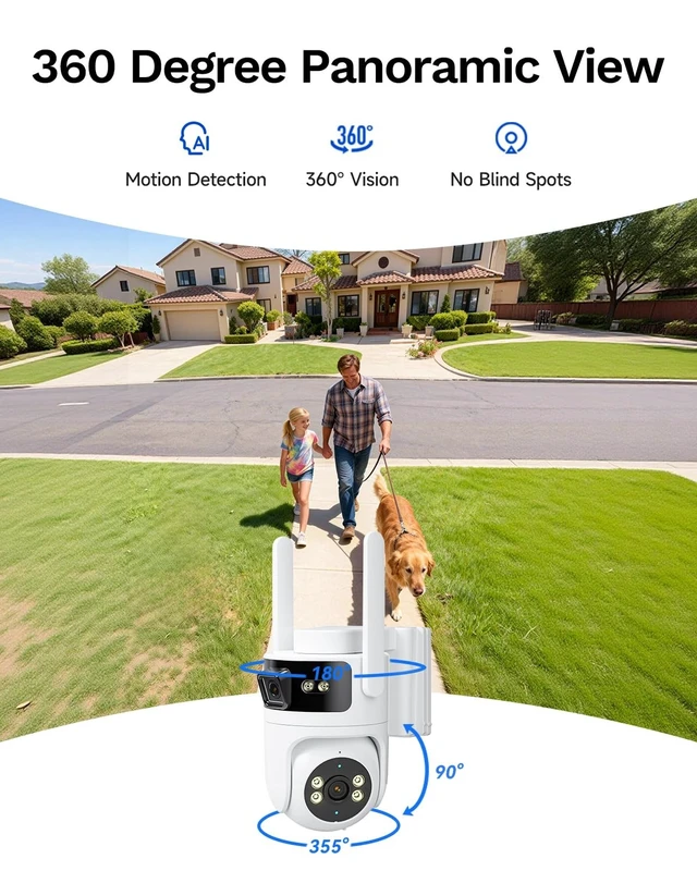 Alt view image 5 of 5 - Dual Lens 4G LTE Cellular Security Camera, No WiFi AOV 24/7 Recording