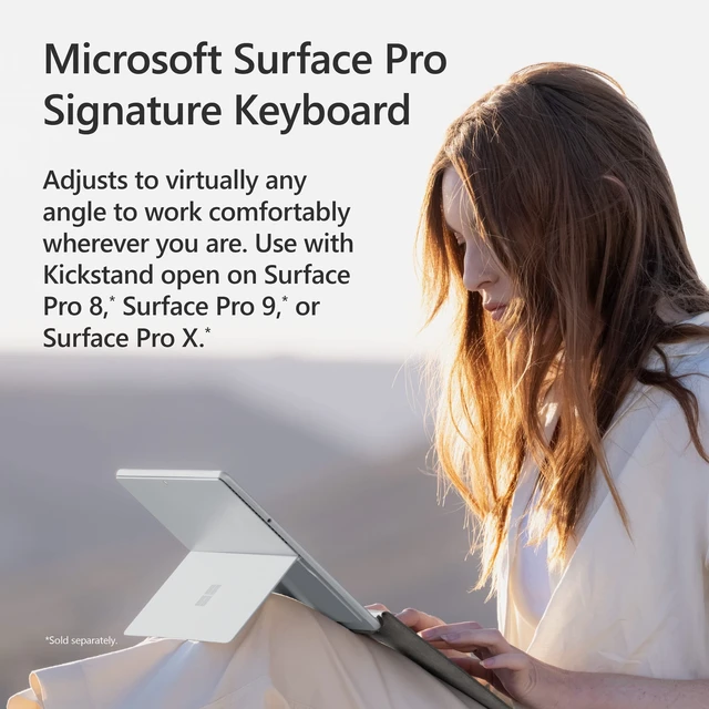 Alt view image 4 of 5 - Microsoft Surface Pro Signature Keyboard, Backlit Keys and Large Trackpad, Durable and Smooth Alcantara Material, Forest Colour