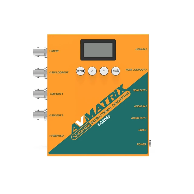 Alt view image 3 of 5 - AVMATRIX SC2040 3G-SDI/HDMI Bidirectional Converter, 1080p60 Cross Converter with Scaler, Frame Rate Conversion, Audio Embed/De-embed, Test Pattern Generator, SFP Fiber Transmission up to 20KM