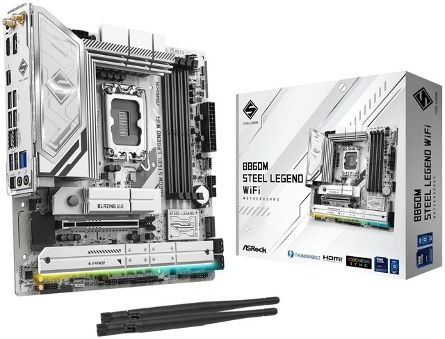 Main image of ASRock B860M Steel Legend WiFi 6E B860 LGA1851 Intel Core Ultra DDR5 8666 MHz 256GB M.2 Micro ATX Motherboard Thunderbolt SATA3 6.0 Gb/s PCIe 5.0