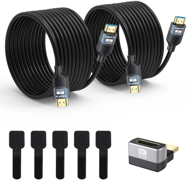Main image of RyzzRooa HDMI 2.1 Cable 15FT 2-Pack, 48Gbps Ultra High Speed for Meeting